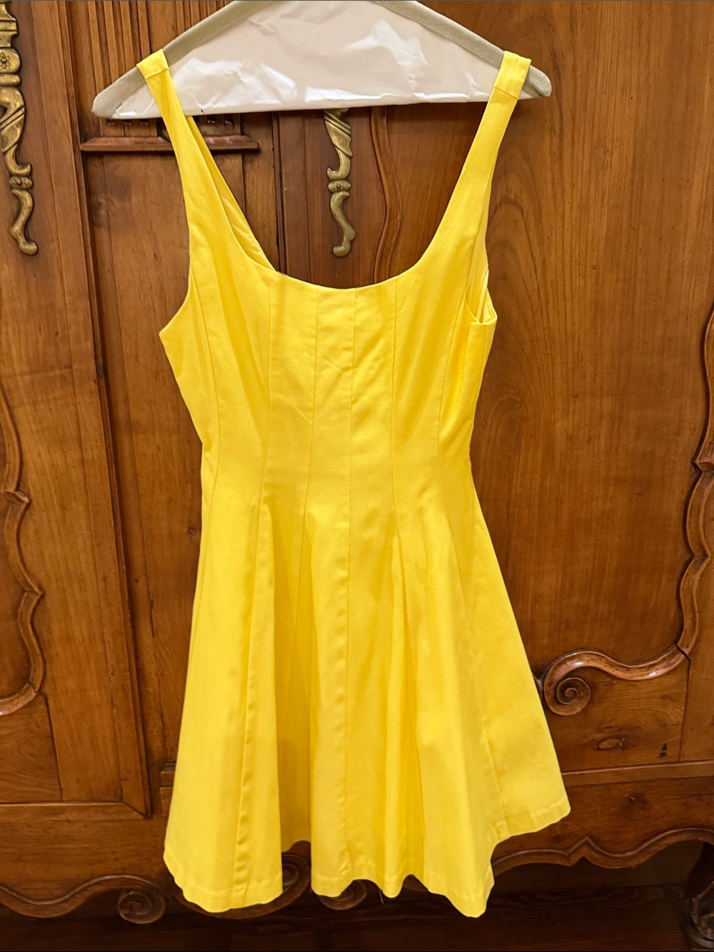 Mustard Seed Bright Yellow Fit-and-Flare Mini Dress